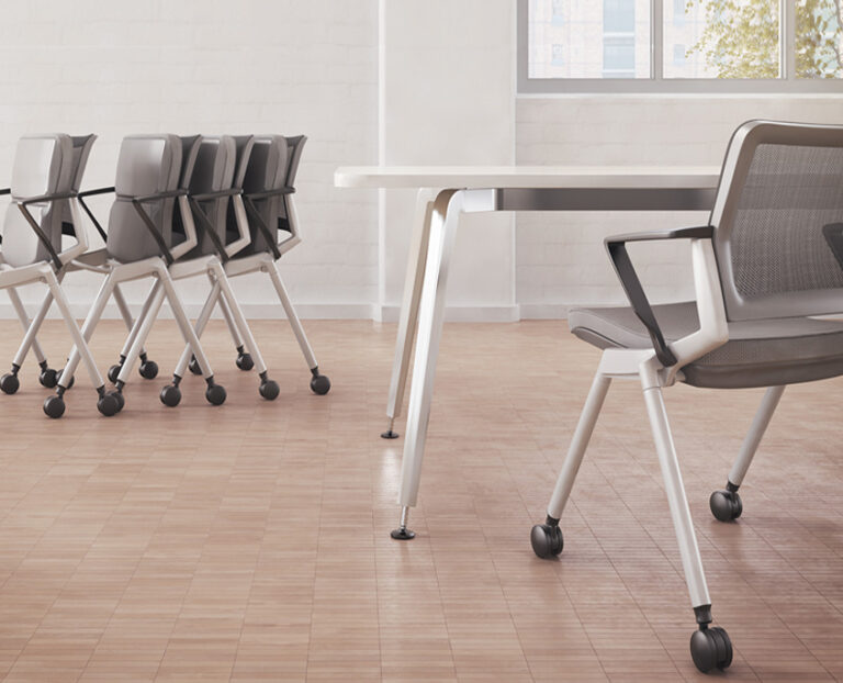 OFS Flexxy nesting chairs in a training room