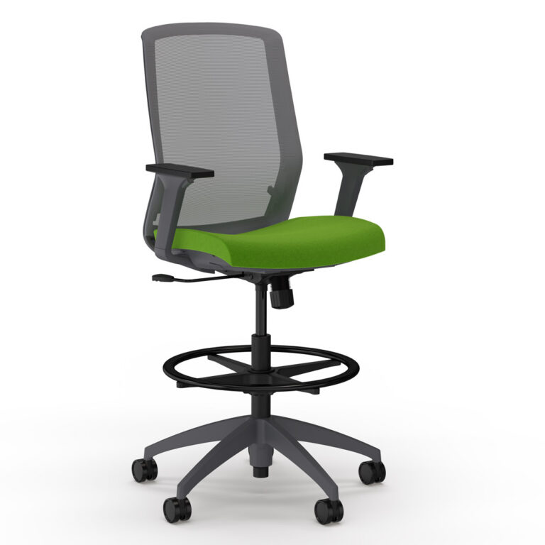 9 to 5 Seating Neo mesh stool with green seat