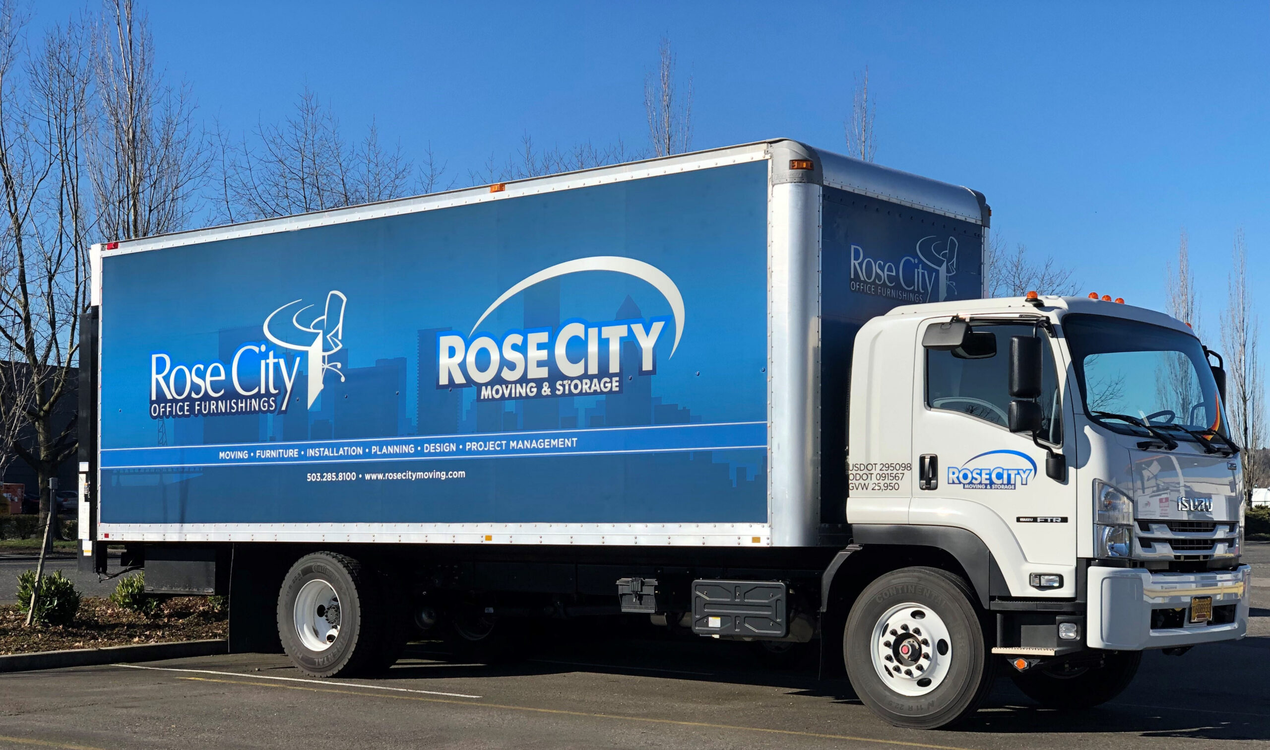 Rose City Office Furnishings delivery truck