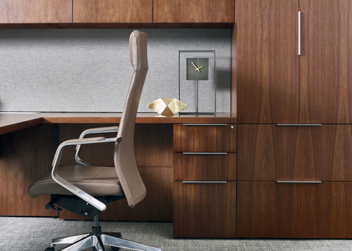 Leather Executive Chair Desk Storage