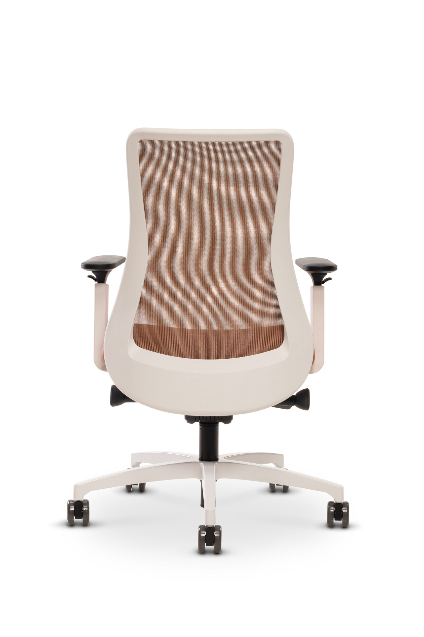 copper3 office chair Via Seating Genie task chair with copper mesh and white frame