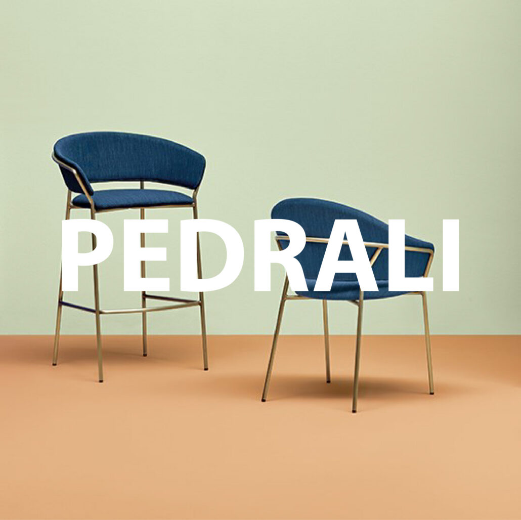 Pedrali chairs with navy seats
