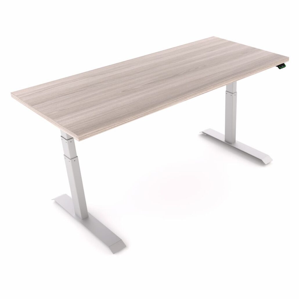 Sierra HX two-leg electric sit-stand desk with light oak top