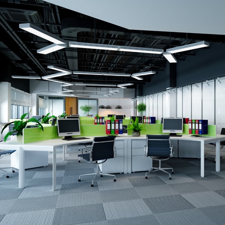 Modern office lighting for optimal productivity